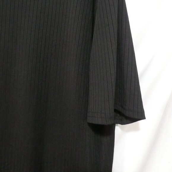 EKOUAER | XXL | Classic Black Relaxed Ribbed Short Sleeve Top - Picture 14 of 16
